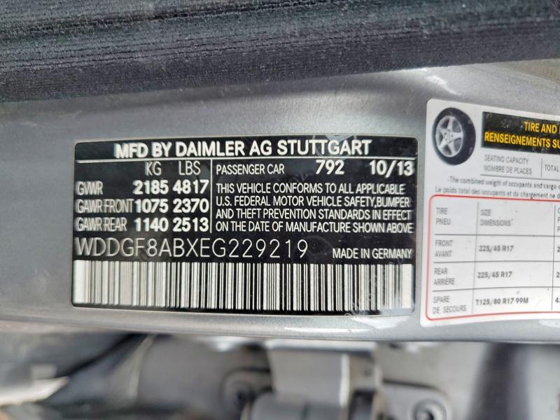 Продажа на аукционе авто 2014 Mercedes-benz C, vin: WDDGF8ABXEG229219, номер лота: 53720596