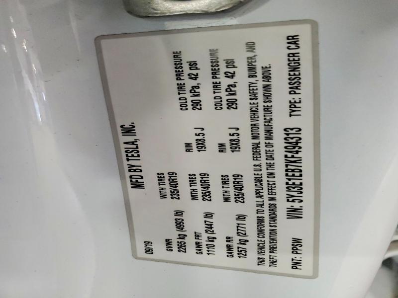 Продажа на аукционе авто 2019 Tesla Model 3, vin: 5YJ3E1EB7KF494313, номер лота: 56318986