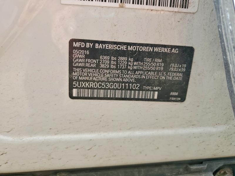 55801996 :رقم المزاد ، 5UXKR0C53G0U11102 vin ، 2016 Bmw X5 مزاد بيع
