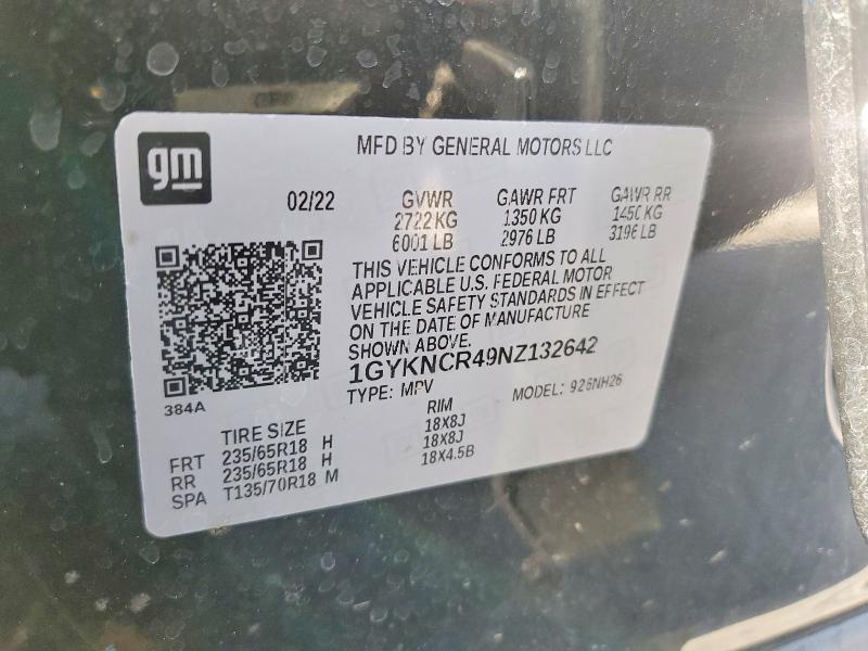 Aukcja sprzedaży 2022 Cadillac Xt5, vin: 1GYKNCR49NZ132642, numer aukcji: 55589846