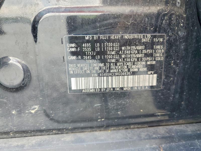 Aukcja sprzedaży 2017 Subaru Outback, vin: 4S4BSACC9H3308367, numer aukcji: 58958516