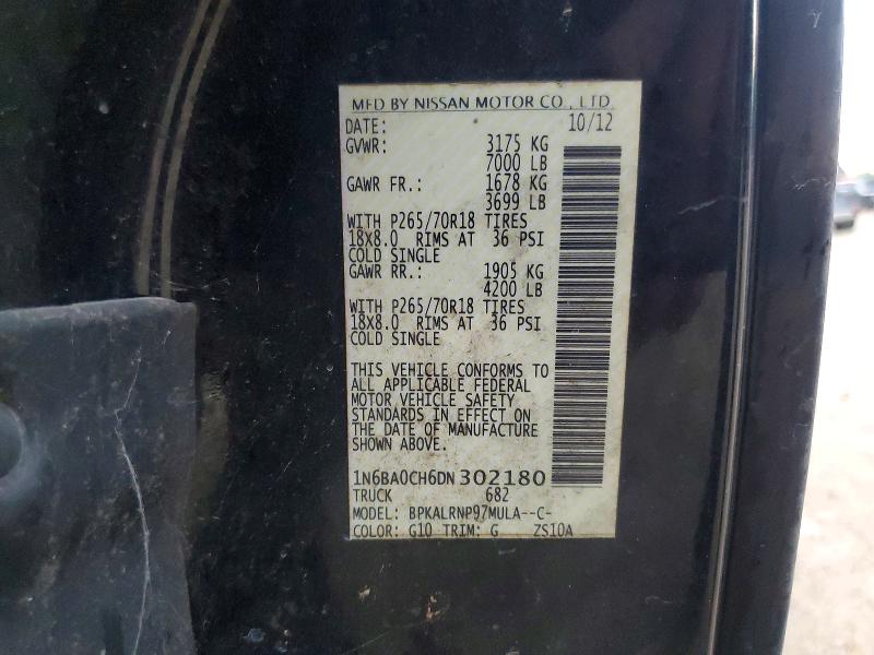 Продажа на аукционе авто 2013 Nissan Titan, vin: 1N6BA0CH6DN302180, номер лота: 55776926