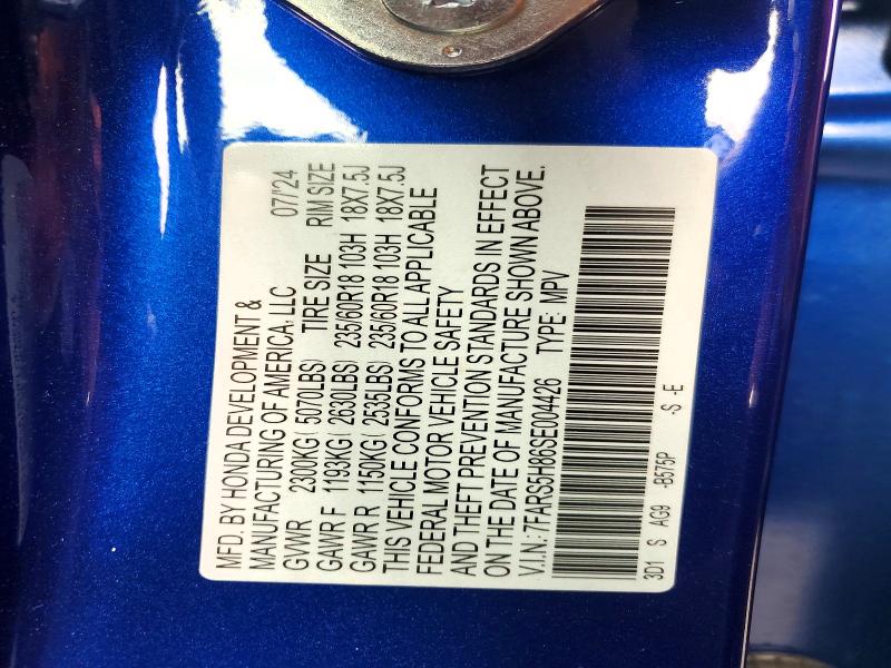 57238226 :رقم المزاد ، 7FARS5H86SE004426 vin ، 2025 Honda Cr-v مزاد بيع