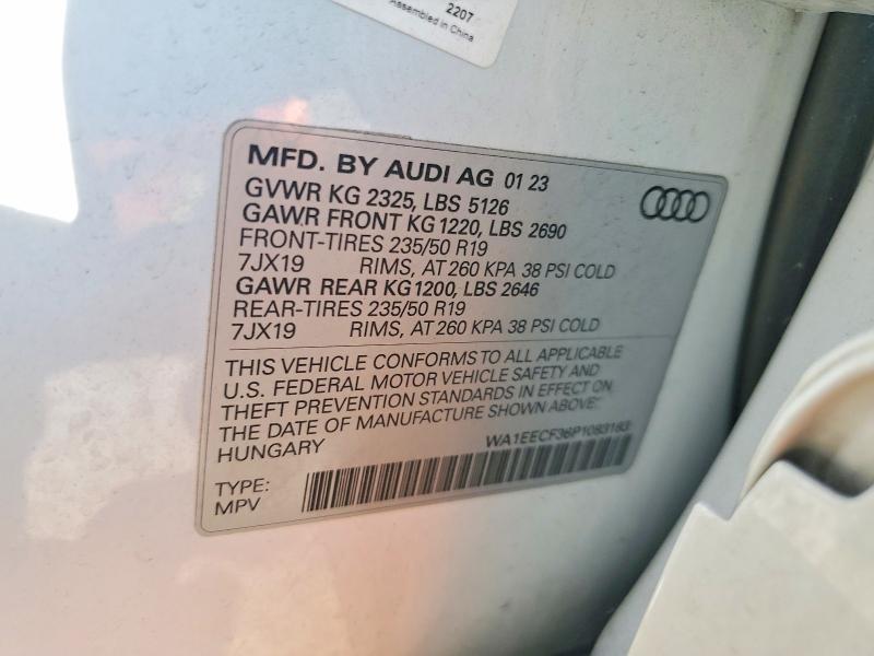 Auction sale of the 2023 Audi Q3, vin: WA1EECF36P1083183, lot number: 55189046