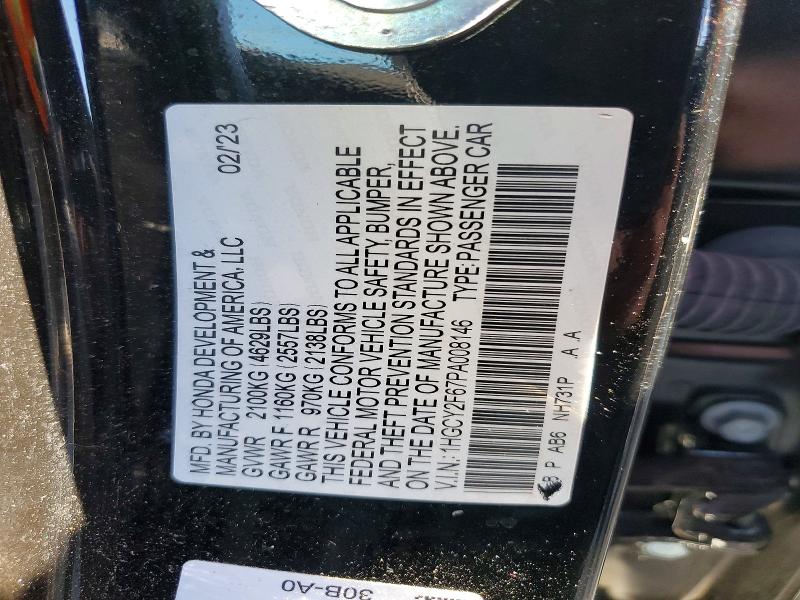 Продаж на аукціоні авто 2023 Honda Accord, vin: 1HGCY2F67PA008146, номер лоту: 54818276