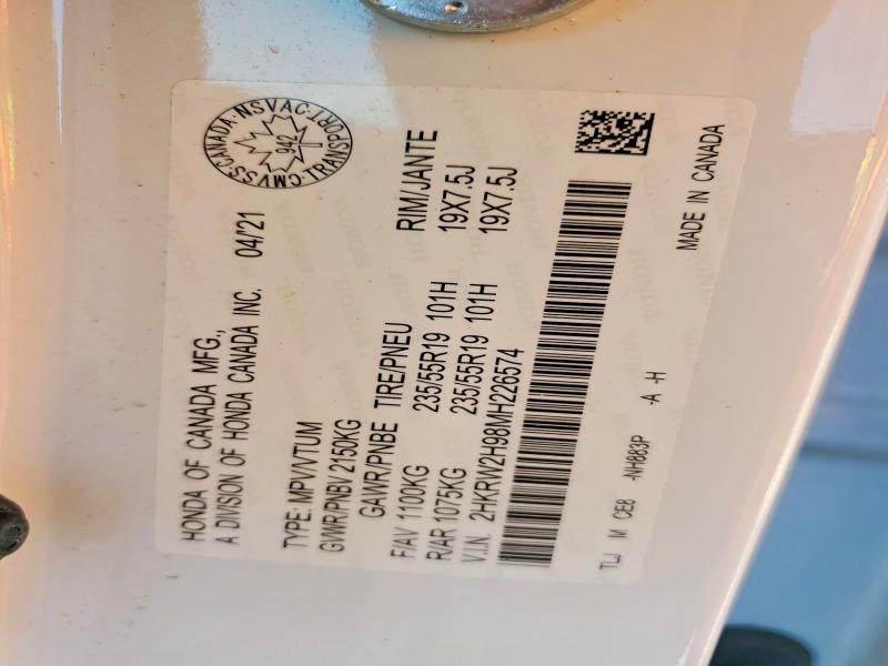 56231806 :رقم المزاد ، 2HKRW2H98MH226574 vin ، 2021 Honda Cr-v مزاد بيع