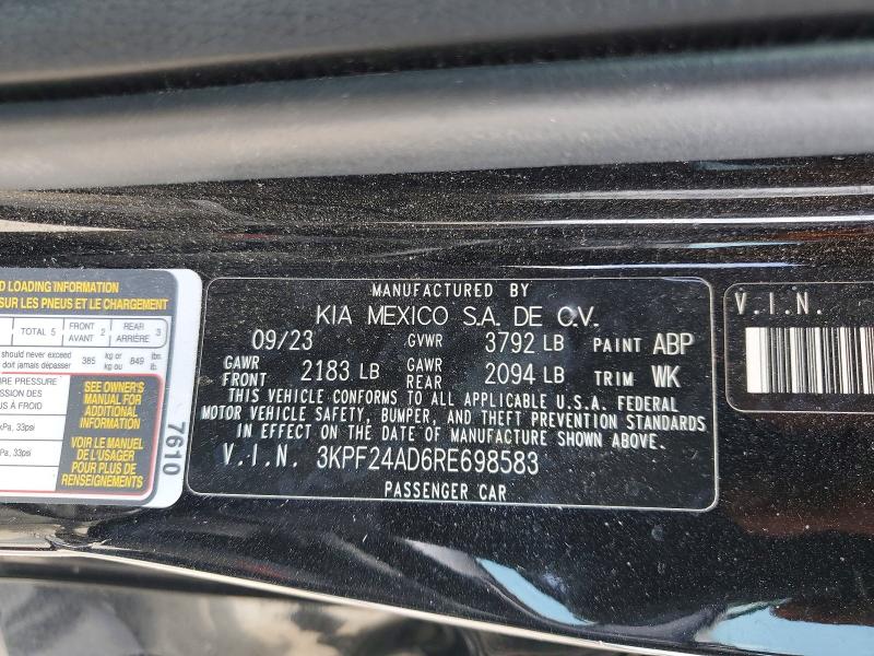 Продажа на аукционе авто 2024 Kia Forte, vin: 3KPF24AD6RE698583, номер лота: 56624626
