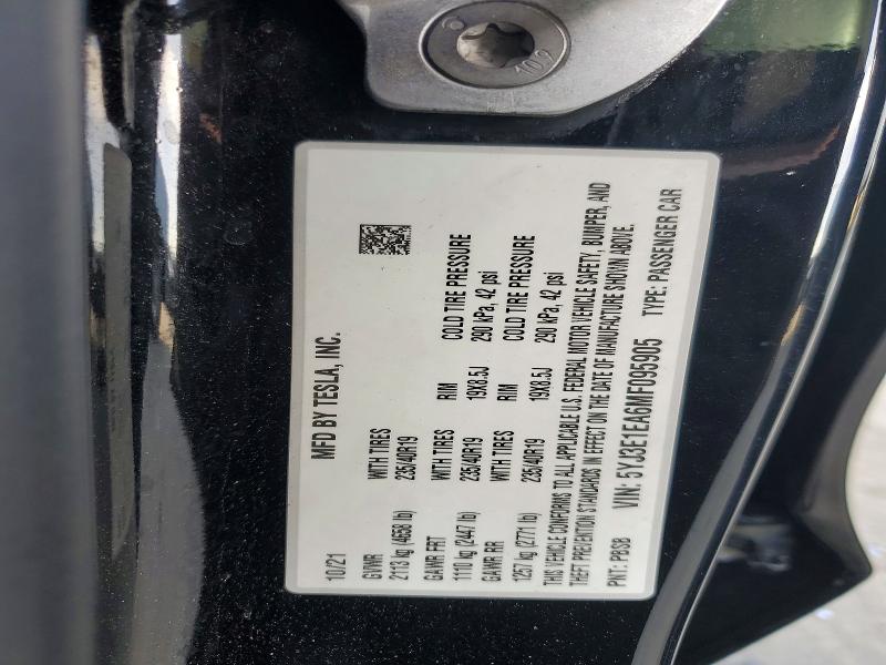 Продаж на аукціоні авто 2021 Tesla Model 3, vin: 5YJ3E1EA6MF095905, номер лоту: 56094056