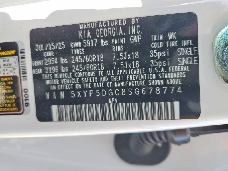 Продаж на аукціоні авто 2025 Kia Telluride, vin: 5XYP5DGC8SG678774, номер лоту: 56275846
