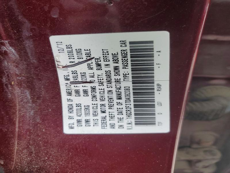 Продаж на аукціоні авто 2013 Honda Accord, vin: 1HGCR2F37DA082083, номер лоту: 57849566