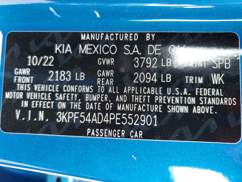 Продаж на аукціоні авто 2023 Kia Forte, vin: 3KPF54AD4PE552901, номер лоту: 53769446