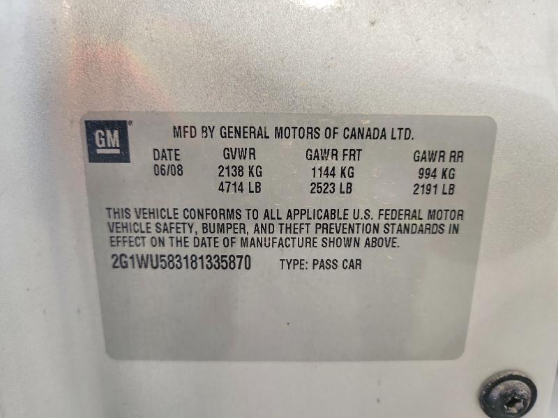 2015 Chevrolet Impala Limited მანქანა იყიდება აუქციონზე, vin: 2G1WA5E34F1140193, აუქციონის ნომერი: 58374306