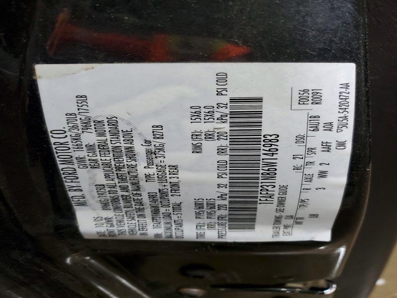 2006 Ford Focus მანქანა იყიდება აუქციონზე, vin: 1FAFP31N86W146983, აუქციონის ნომერი: 55408676