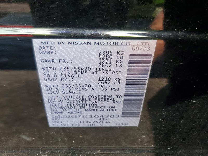 Aukcja sprzedaży 2024 Nissan Murano, vin: 5N1AZ2CS7RC104303, numer aukcji: 58275096