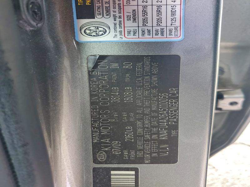 2010 Kia Forte მანქანა იყიდება აუქციონზე, vin: KNAFU4A26A5110056, აუქციონის ნომერი: 58289546