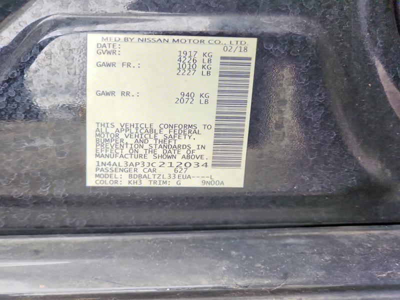 Aukcja sprzedaży 2018 Nissan Altima, vin: 1N4AL3AP3JC212034, numer aukcji: 57732846