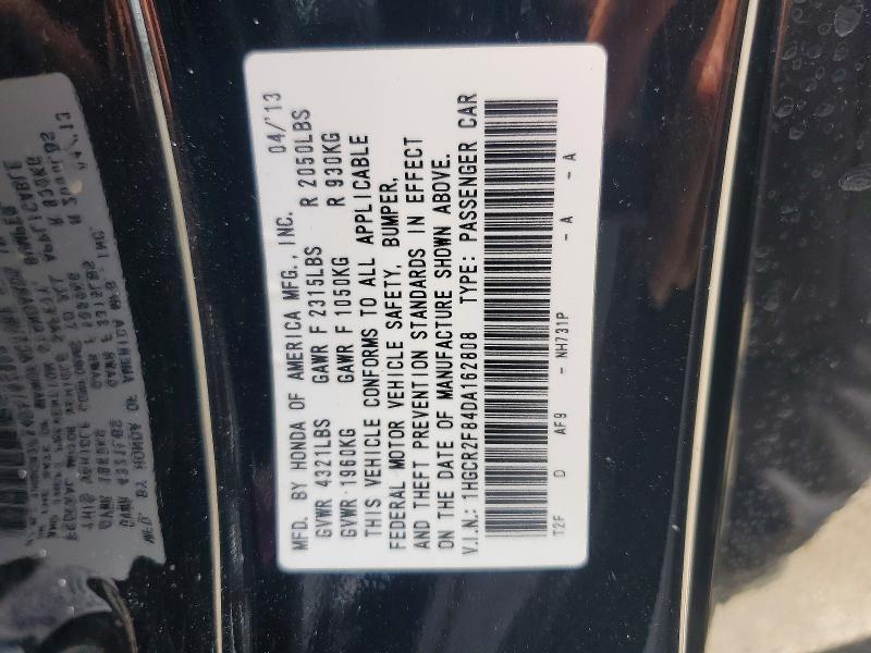 59345646 :رقم المزاد ، 1HGCR2F84DA162808 vin ، 2013 Honda Accord مزاد بيع