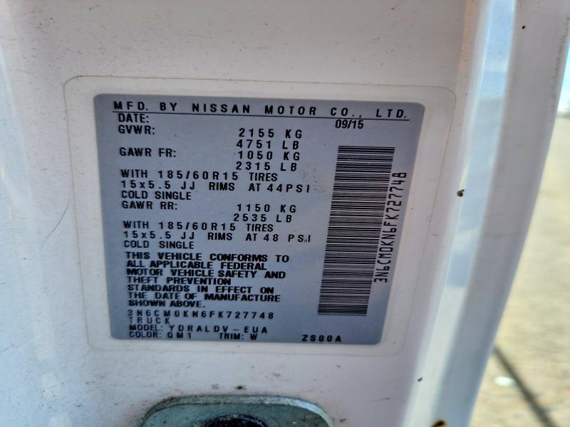 Aukcja sprzedaży 2015 Nissan Nv200, vin: 3N6CM0KN6FK727748, numer aukcji: 58242496