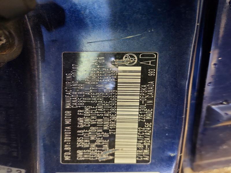 54548826 :رقم المزاد ، 2T1BR30E38C906639 vin ، 2008 Toyota Corolla مزاد بيع
