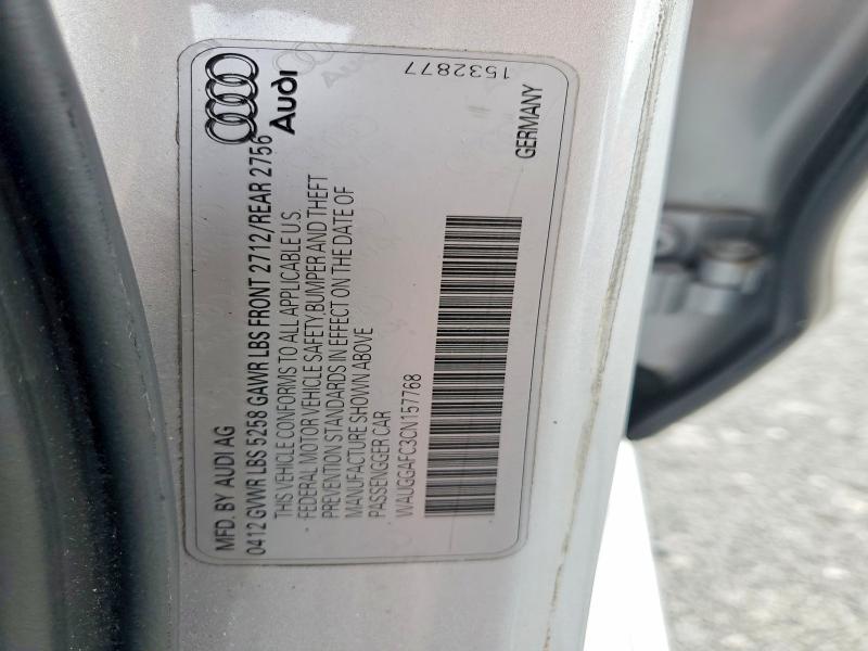 Продажа на аукционе авто 2012 Audi A6, vin: WAUGGAFC3CN157768, номер лота: 56129646