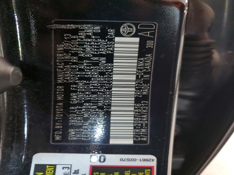 Продаж на аукціоні авто 2014 Toyota Corolla, vin: 2T1BURHE1EC022488, номер лоту: 57140616