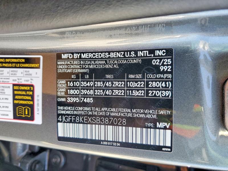 Продажа на аукционе авто 2025 Mercedes-benz Gls, vin: 4JGFF8KEXSB387028, номер лота: 59270276