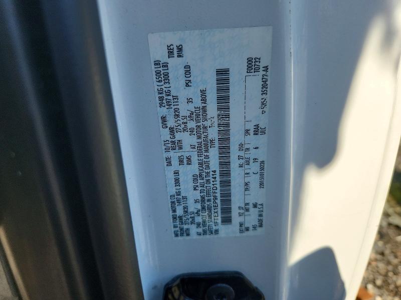 Auction sale of the 2015 Ford F150, vin: 1FTEX1EP9FFD11414, lot number: 56399886