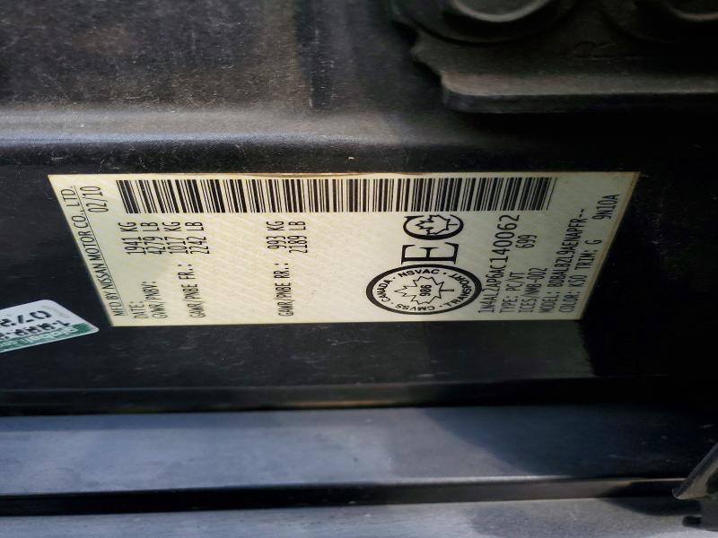 Aukcja sprzedaży 2010 Nissan Altima, vin: 1N4AL2AP6AC140062, numer aukcji: 58910206