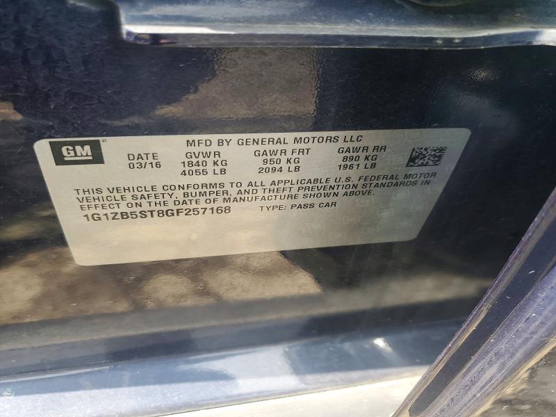 56737126 :رقم المزاد ، 1G1ZB5ST8GF257168 vin ، 2016 Chevrolet Malibu مزاد بيع