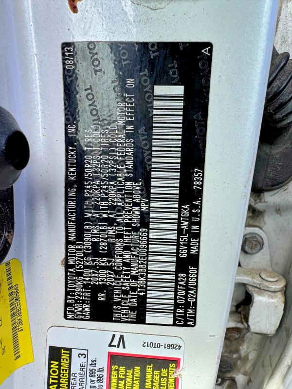 Продажа на аукционе авто 2014 Toyota Venza, vin: 4T3BK3BB2EU096669, номер лота: 58226826