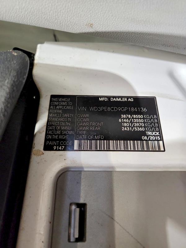 Продаж на аукціоні авто 2016 Mercedes-benz Sprinter, vin: WD3PE8CD9GP184136, номер лоту: 57913476