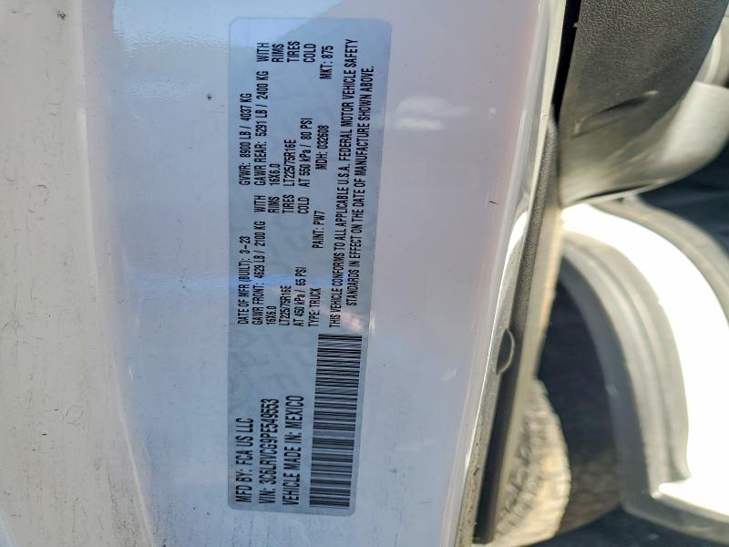 57314956 :رقم المزاد ، 3C6LRVCG9PE549553 vin ، 2023 Ram Promaster 2500 مزاد بيع