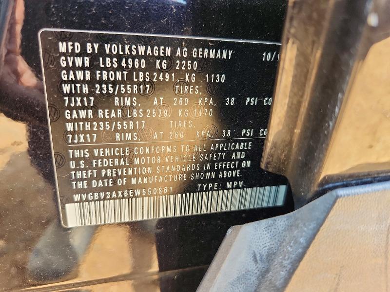 57679546 :رقم المزاد ، WVGBV3AX6EW550861 vin ، 2014 Volkswagen Tiguan مزاد بيع
