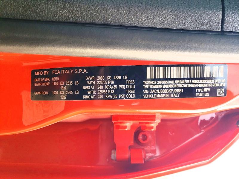 56325756 :رقم المزاد ، ZACNJBBB3KPJ99861 vin ، 2019 Jeep Renegade مزاد بيع