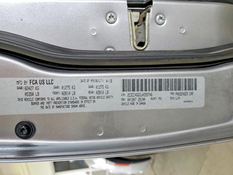 Продаж на аукціоні авто 2018 Chrysler 300, vin: 2C3CCAGG3JH293746, номер лоту: 57547826