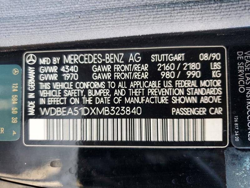 Продаж на аукціоні авто 1991 Mercedes-benz 300, vin: WDBEA51DXMB323840, номер лоту: 55789466
