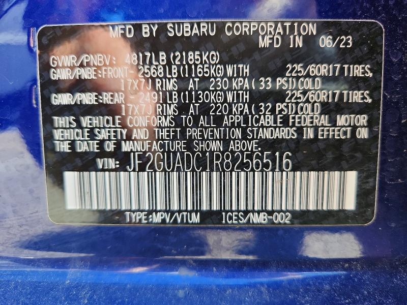 Продажа на аукционе авто 2024 Subaru Crosstrek, vin: JF2GUADC1R8256516, номер лота: 57810396