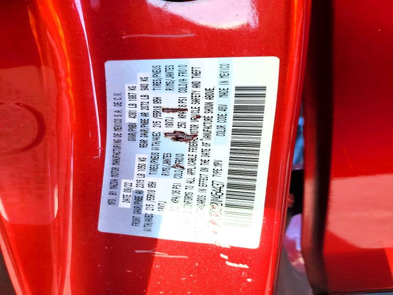 59182196 :رقم المزاد ، 3MVDMBCL2NM454437 vin ، 2022 Mazda Cx-30 مزاد بيع