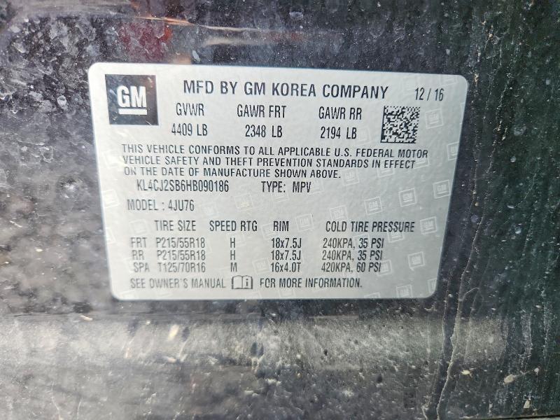 Aukcja sprzedaży 2017 Buick Encore, vin: KL4CJ2SB6HB090186, numer aukcji: 56782916