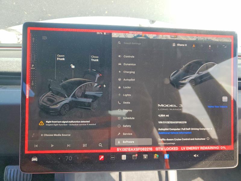 55169366 :رقم المزاد ، 5YJ3E1EAXSF082216 vin ، 2025 Tesla Model 3 مزاد بيع