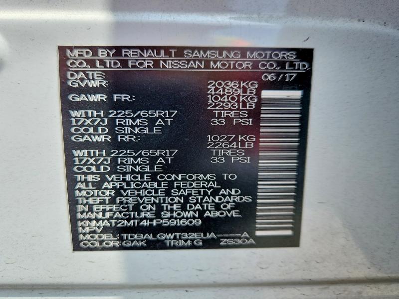 Aukcja sprzedaży 2017 Nissan Rogue, vin: KNMAT2MT4HP591609, numer aukcji: 56355666