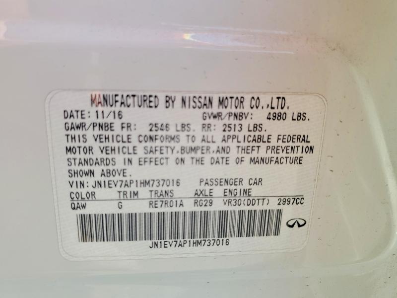 Aukcja sprzedaży 2017 Infiniti Q50, vin: JN1EV7AP1HM737016, numer aukcji: 57396136
