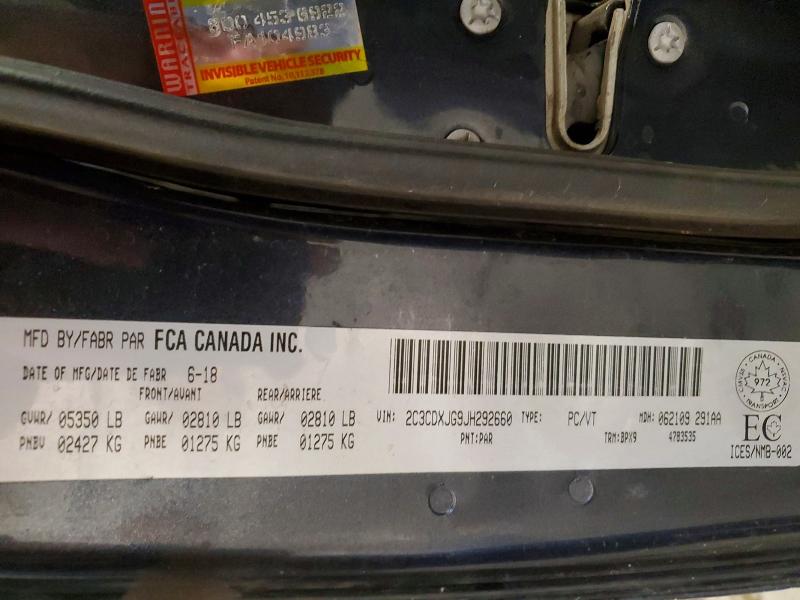 55891896 :رقم المزاد ، 2C3CDXJG9JH292660 vin ، 2018 Dodge Charger مزاد بيع