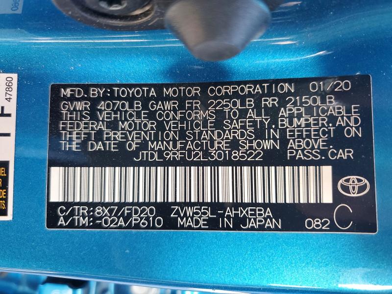 Продаж на аукціоні авто 2020 Toyota Prius, vin: JTDL9RFU2L3018522, номер лоту: 57588316