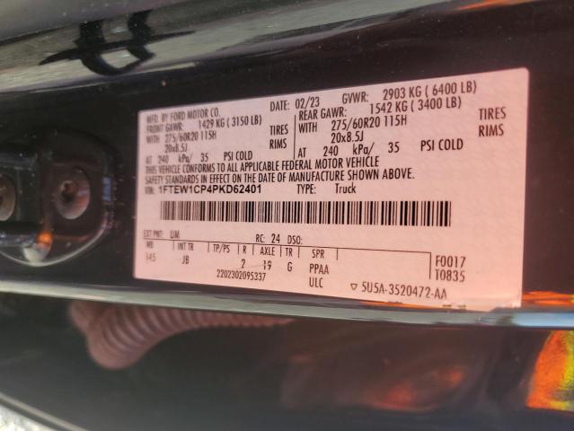 58649346 :رقم المزاد ، 1FTEW1CP4PKD62401 vin ، 2023 Ford F150 مزاد بيع
