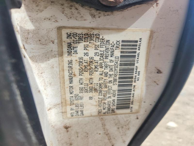 Aukcja sprzedaży 2000 Toyota Tundra, vin: 5TBBT4813YS054110, numer aukcji: 58199156