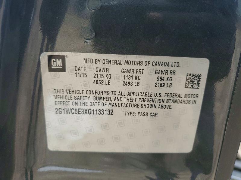 58542926 :رقم المزاد ، 2G1WC5E3XG1133132 vin ، 2016 Chevrolet Impala Limited مزاد بيع