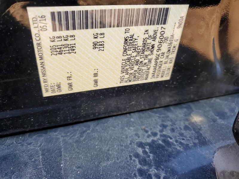 2016 Nissan Maxima მანქანა იყიდება აუქციონზე, vin: 1N4AA6AP8GC906007, აუქციონის ნომერი: 58052666