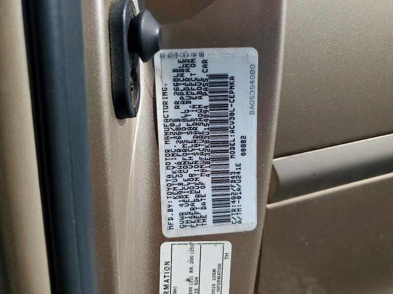 Aukcja sprzedaży 2003 Toyota Camry, vin: 4T1BE32K83U154894, numer aukcji: 56140766