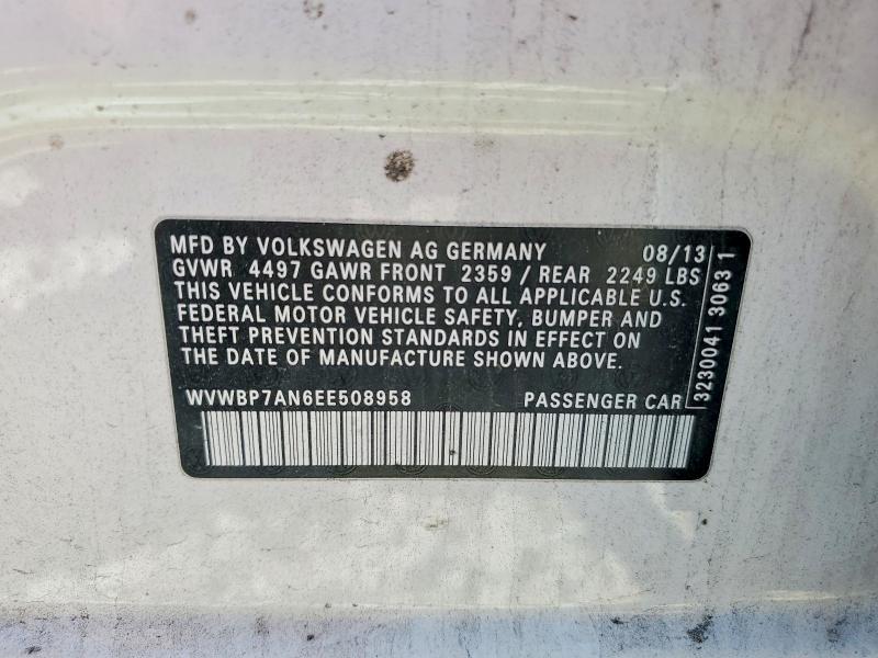 55746776 :رقم المزاد ، WVWBP7AN6EE508958 vin ، 2014 Volkswagen Cc مزاد بيع